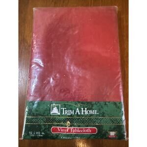 New Red Tablecloth Trim A Home Vinyl Tablecloth 52" X 102" Oblong